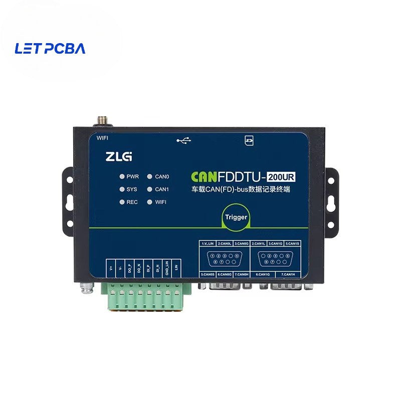 ZLG CANFDDTU-200UR 2 CAN FD Channels Vehicle-mounted CANFD Data Recorder Support 1-channel LIN Protocol and WIFI Transmission