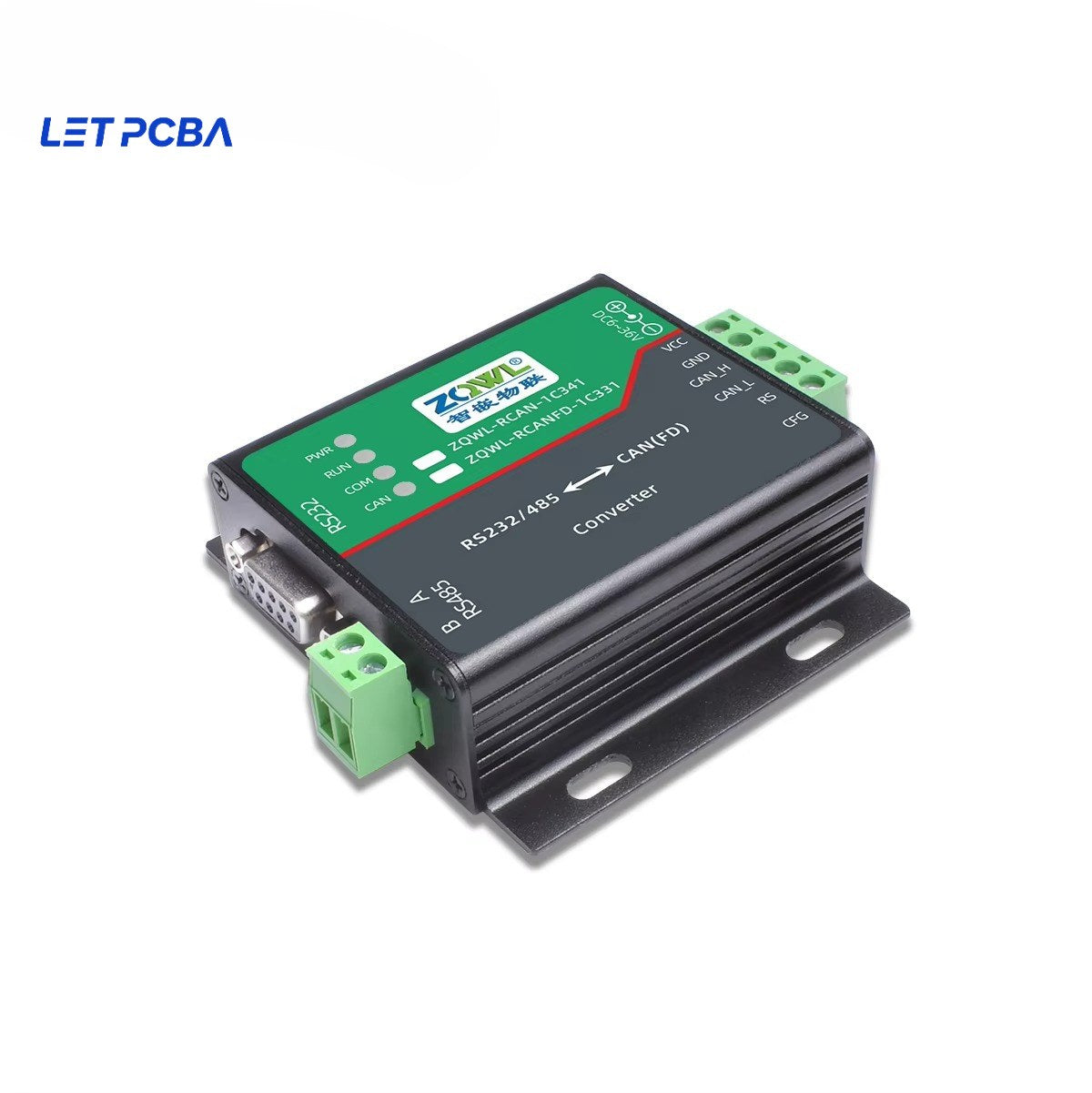 Zhiqian Iot RS485/232/422 to CANFD Converter, CAN Bus to Serial Module Modbus