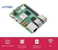 BSSY)Raspberry Pi 5 Upgraded Version 4GB 8 RAM BCM2712 Processor 2.4GHz Quad-core 64-bit Arm Cortex-A76 CPU Develop Board