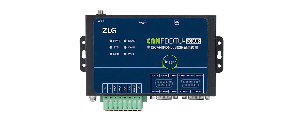 ZLG CANFDDTU-200UR 2 CAN FD Channels Vehicle-mounted CANFD Data Recorder Support 1-channel LIN Protocol and WIFI Transmission