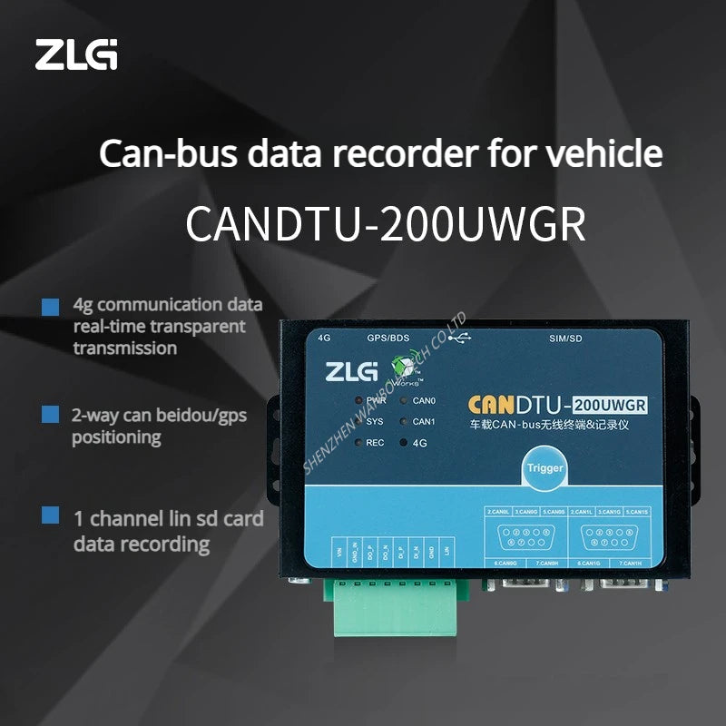 ZLG 4G Multi-channel Vehicle-mounted CAN-bus Data Recorder CANDTU